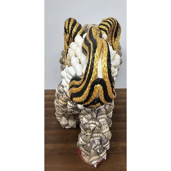 Sea Shell Encrusted Elephant Figurine Shell Covered Hand Made Statue Philippines - Picture 2 of 8